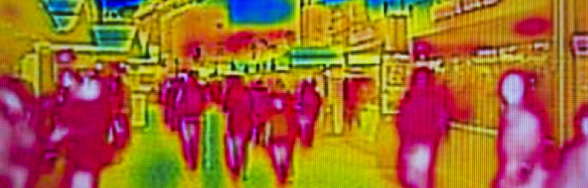 infrared image of people on street